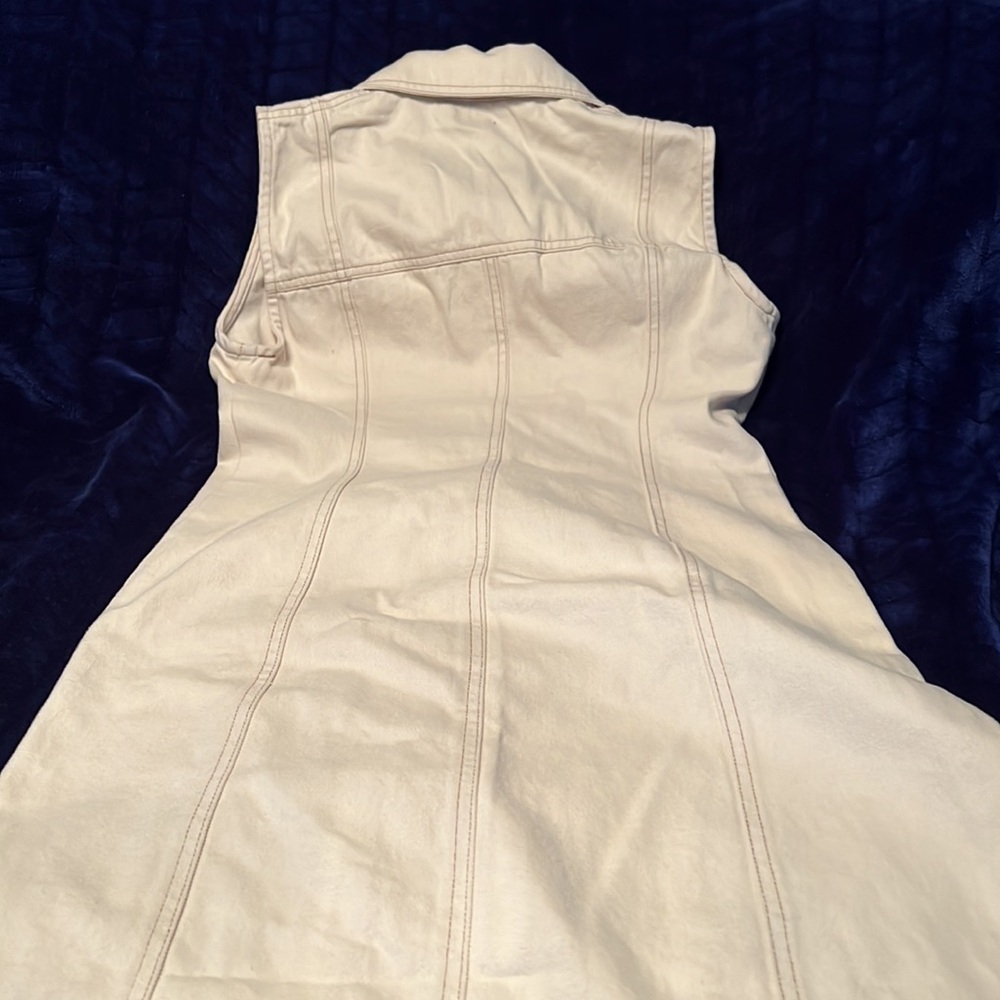 NWT House of Harlow 1960 Collar Sleeveless Denim Shank Button Front Maxi Dress - Picture 7 of 14